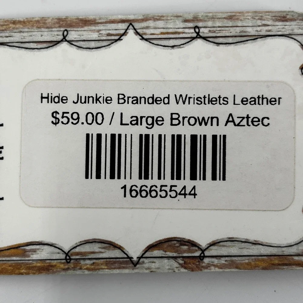 Hide Junkie Wristlet Women Brown Aztec Tooled Leather Zip Clutch Made in USA